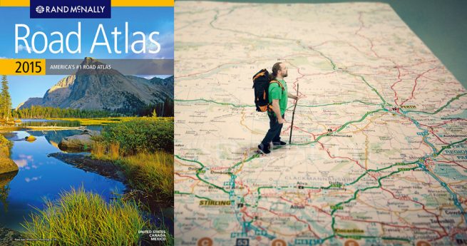 Atlas and Map. Images courtesy of Rand McNally and scottmacbride on Flickr. All Rights Reserved. 